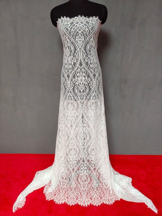 3 Meters Eyelash Chantilly Lace Material Fabric For Dresses QTL014