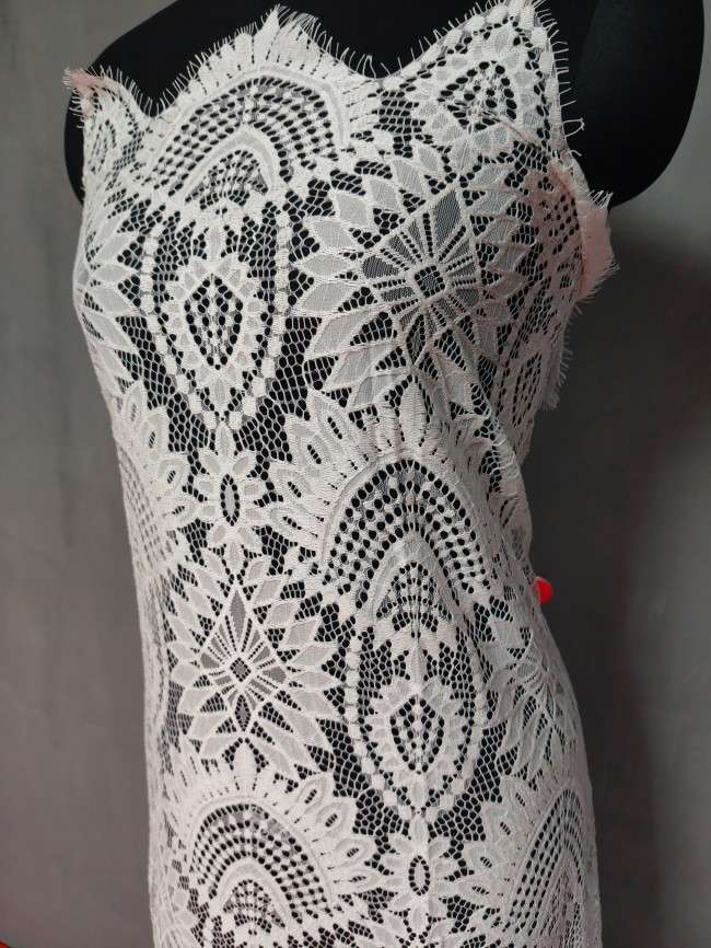 3 Meters Eyelash Chantilly Lace Material Fabric For Dresses QTL015