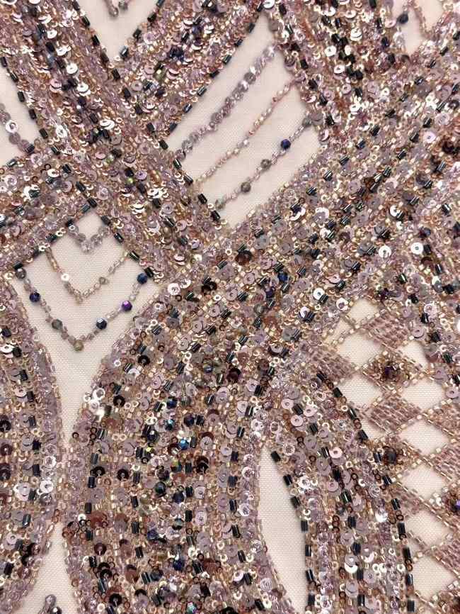 5 Yards Luxury Heavy Colorful Beaded Lace Material Fabric For Dresses