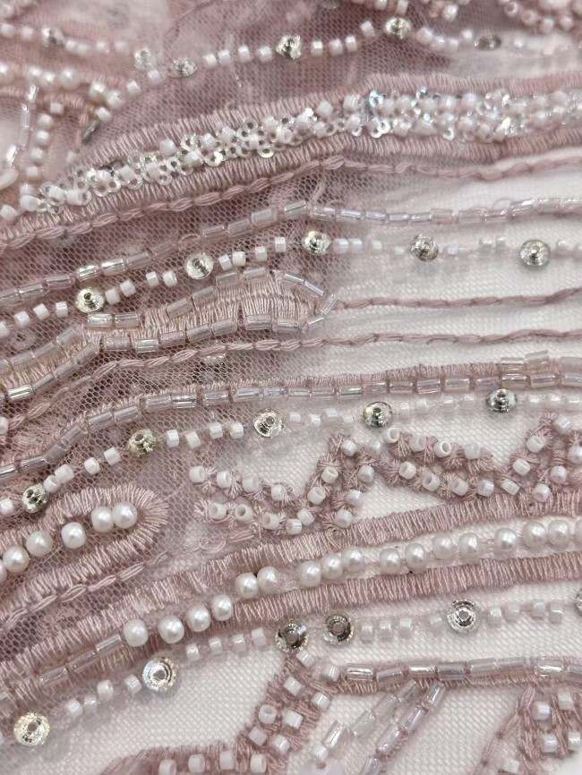 5 Yards Colorful Sequins Pearls Rhinestones Beaded Embroidered 3D Floral Lace Material Fabric For Dresses HN160