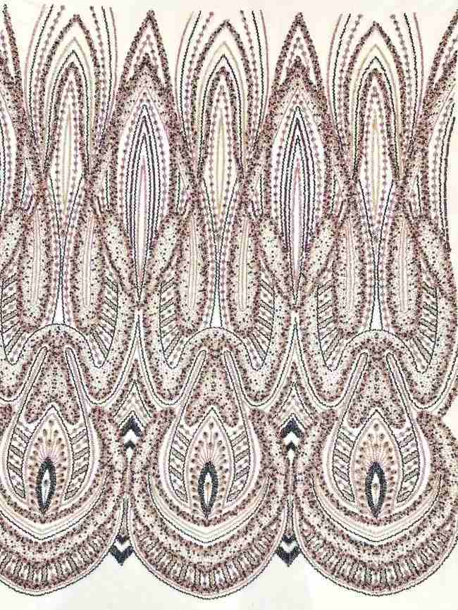 5 Yards Colorful Sequins Pearls Rhinestones Beaded Embroidered 3D Floral Lace Material Fabric For Dresses HN168