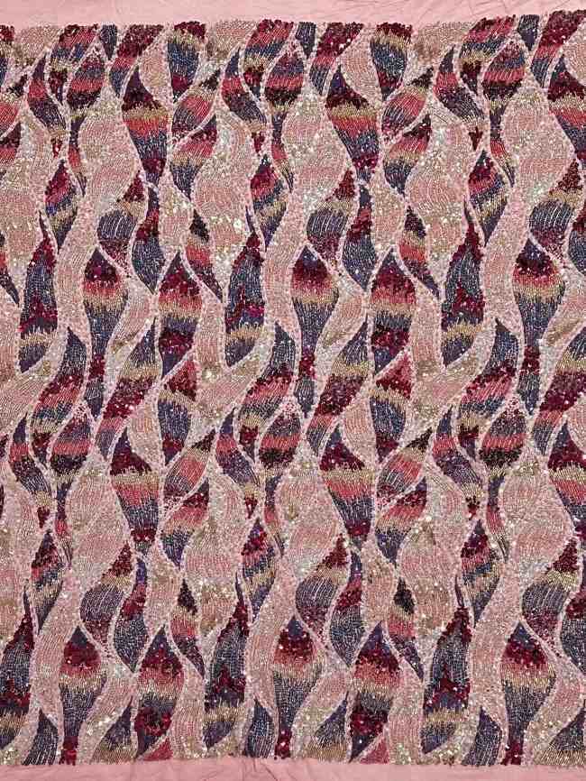 5 Yards Luxury Heavy Colorful Beaded Lace Material Fabric For Dresses