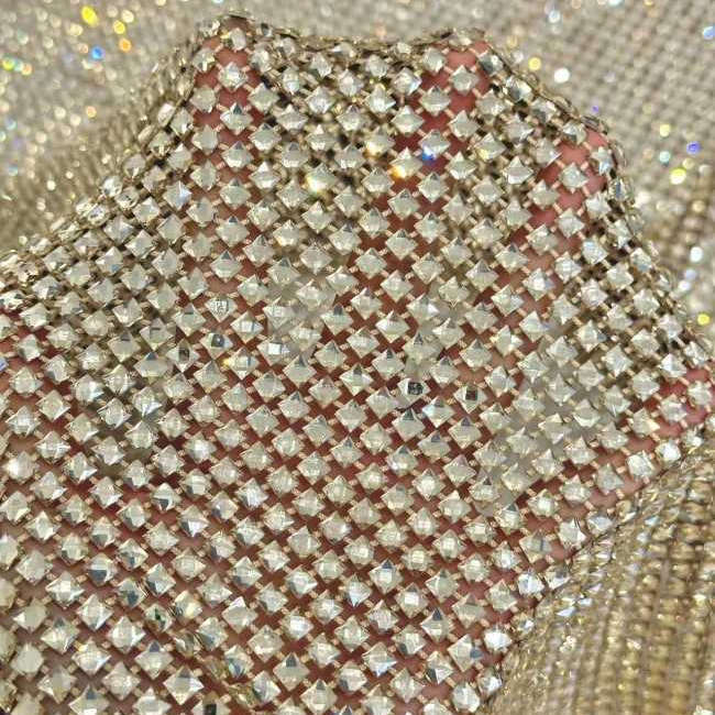 5 Yards Luxury Heavy Rhinestones Lace Material Fabric For Dresses