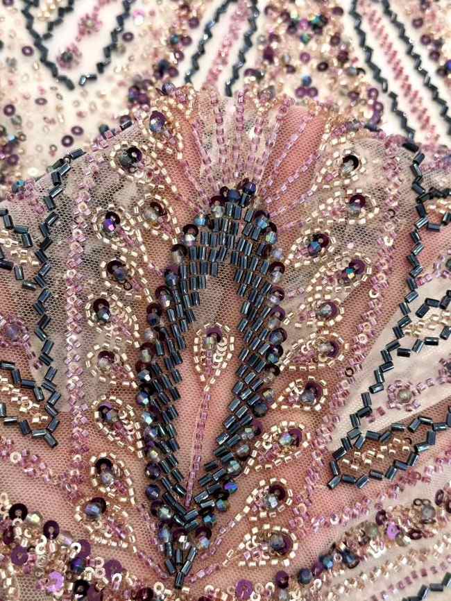 5 Yards Luxury Heavy Colorful Beaded Lace Material Fabric For Dresses