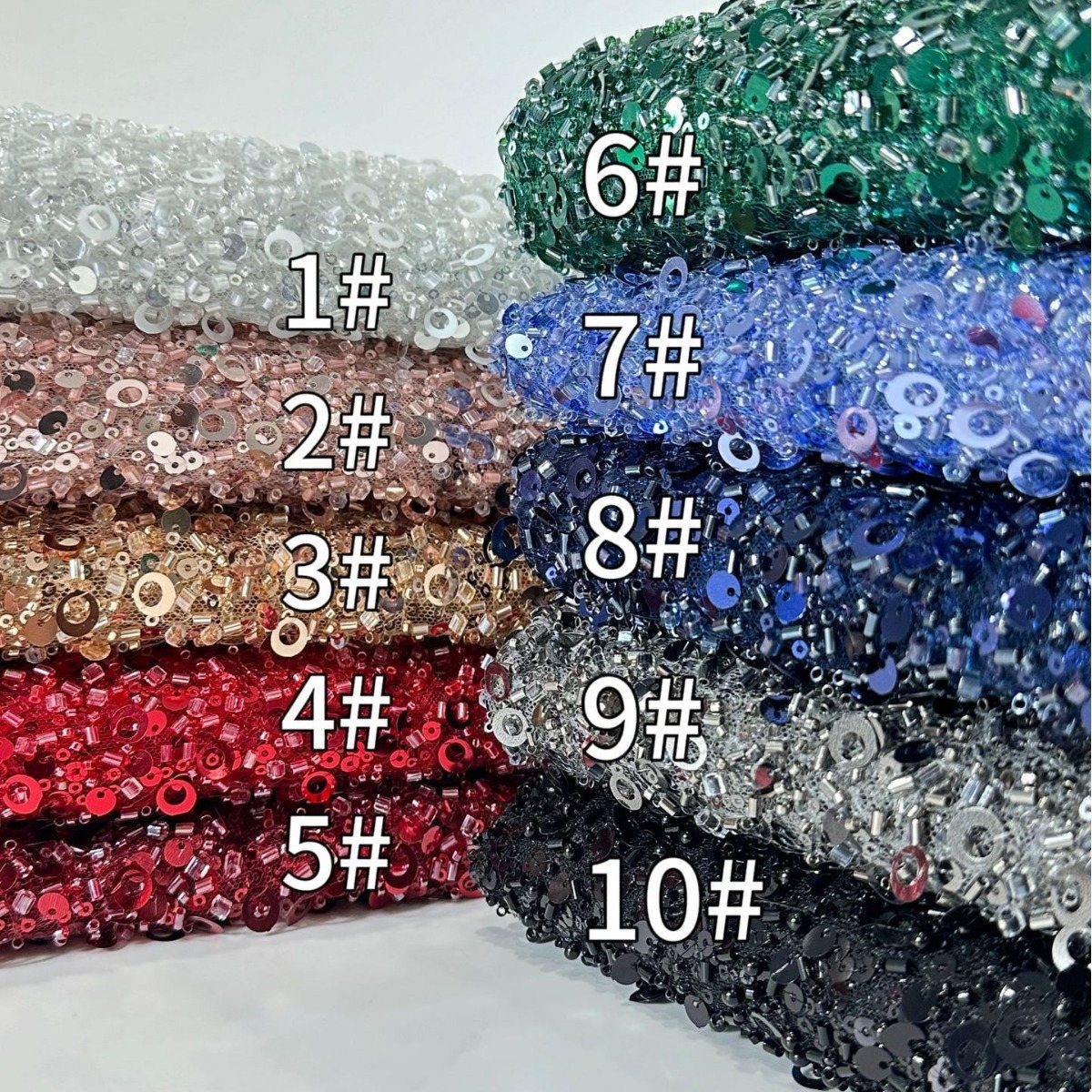5 Yards Heavy Beaded Lace Material Fabric