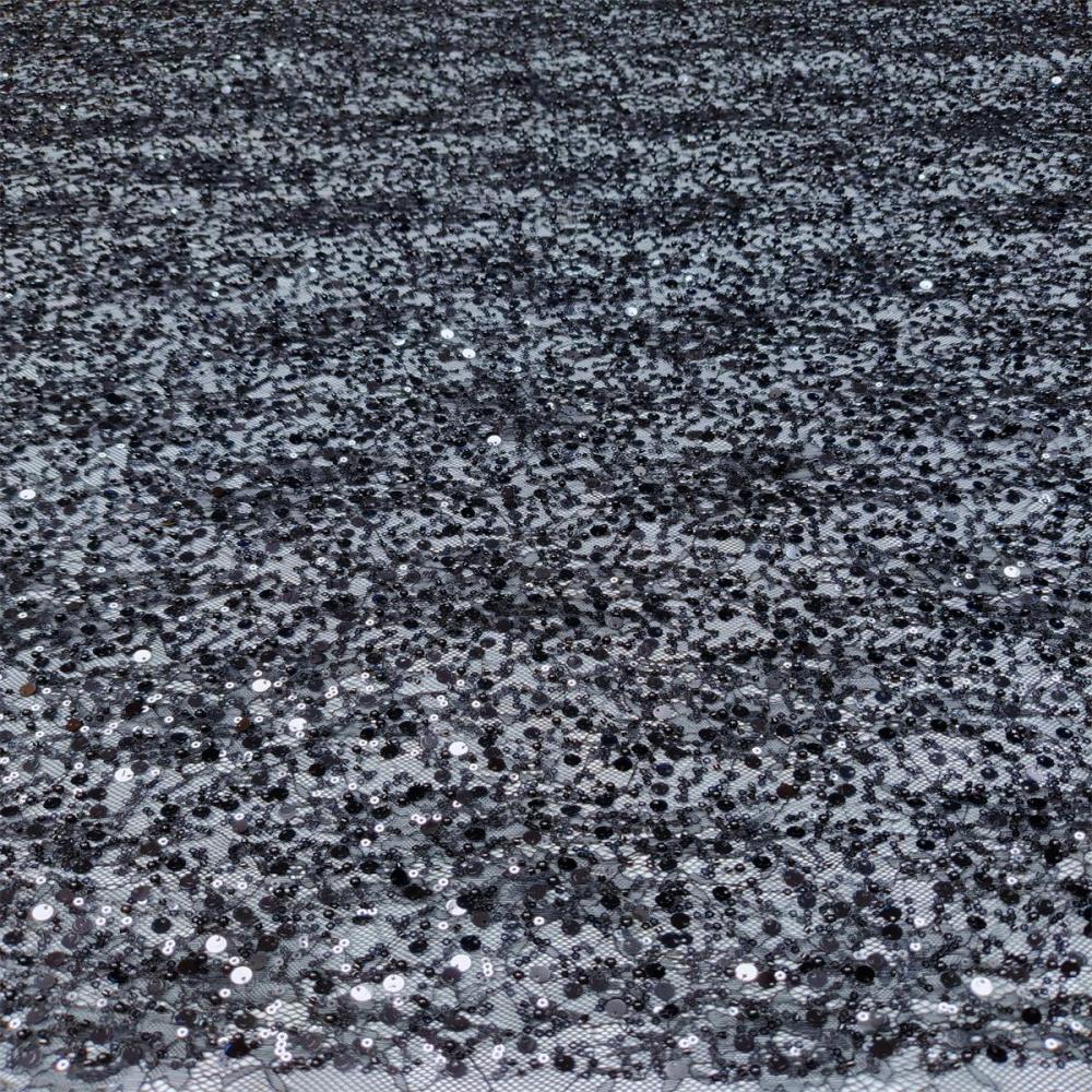 5 Yards Crystal Pearl Beaded Chantilly Lace Fabric – Luxury Wedding Gown and Evening Dress Material