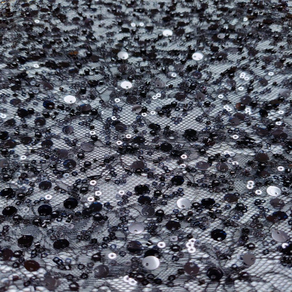 5 Yards Crystal Pearl Beaded Chantilly Lace Fabric – Luxury Wedding Gown and Evening Dress Material