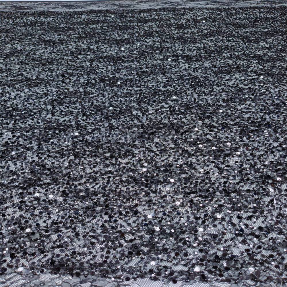 5 Yards Crystal Pearl Beaded Chantilly Lace Fabric – Luxury Wedding Gown and Evening Dress Material