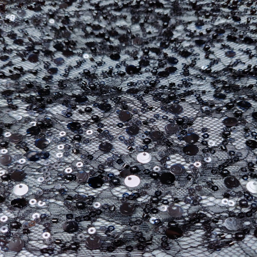 5 Yards Crystal Pearl Beaded Chantilly Lace Fabric – Luxury Wedding Gown and Evening Dress Material