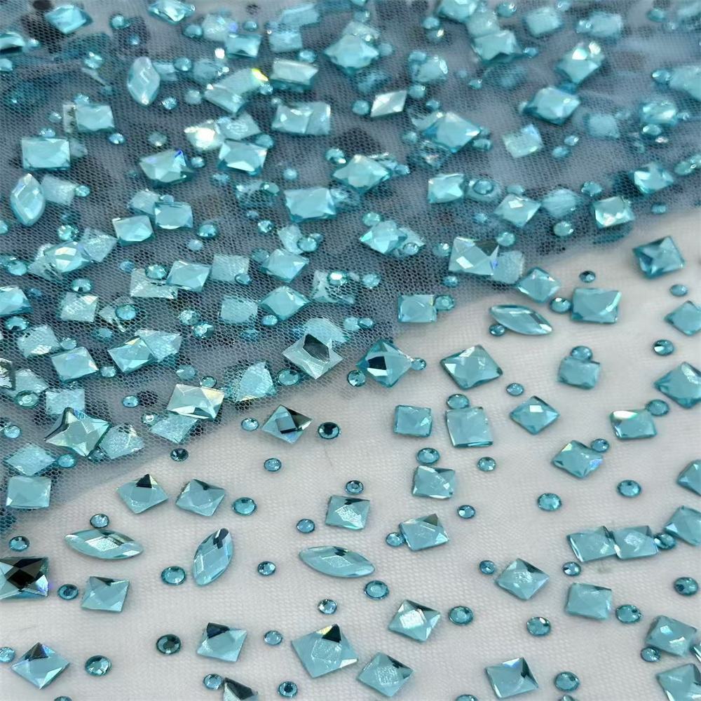 Rhinestone Tulle Fabric - 5 Yards - Embellished with Rhinestones | MOD HN098