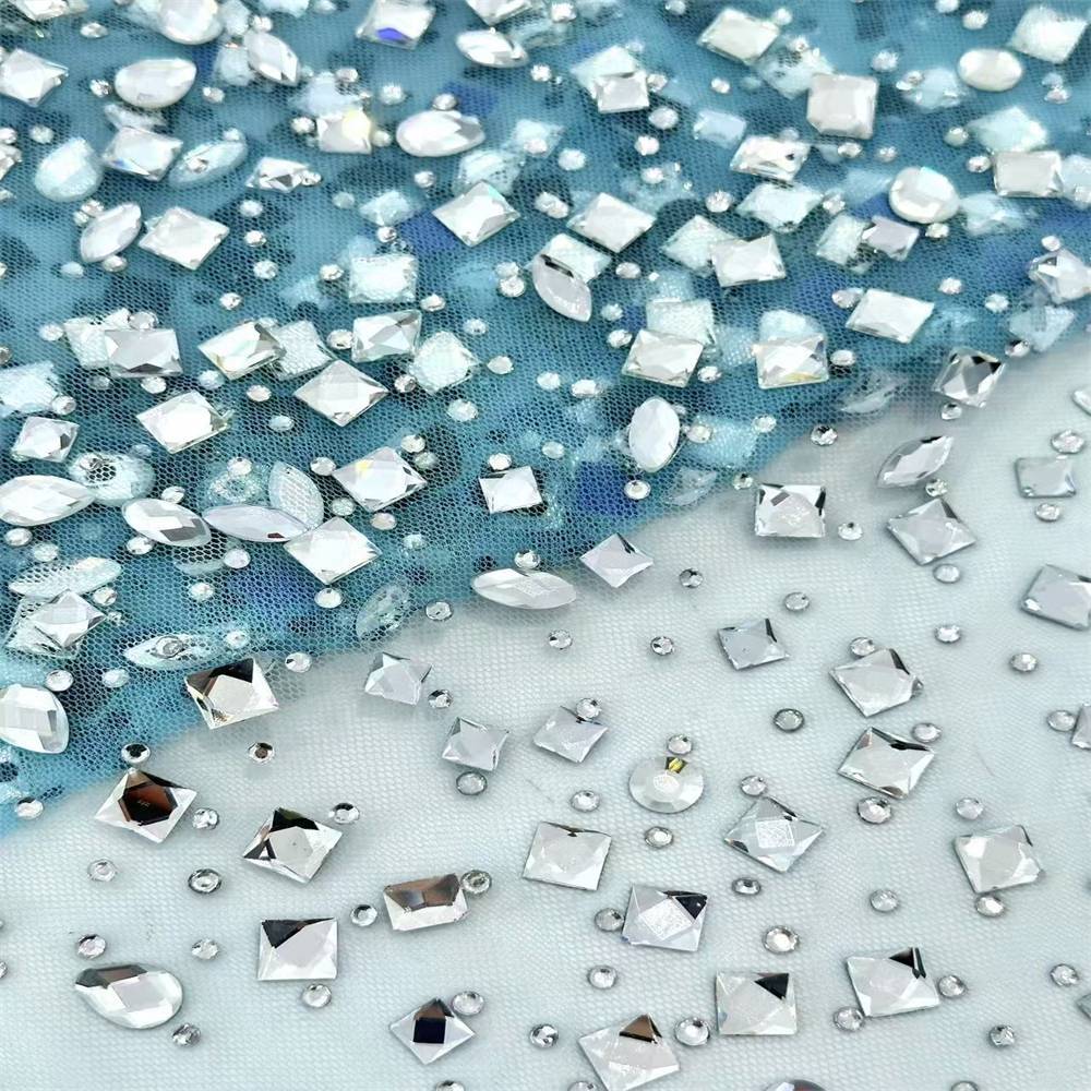 Rhinestone Tulle Fabric - 5 Yards - Embellished with Rhinestones | MOD HN098