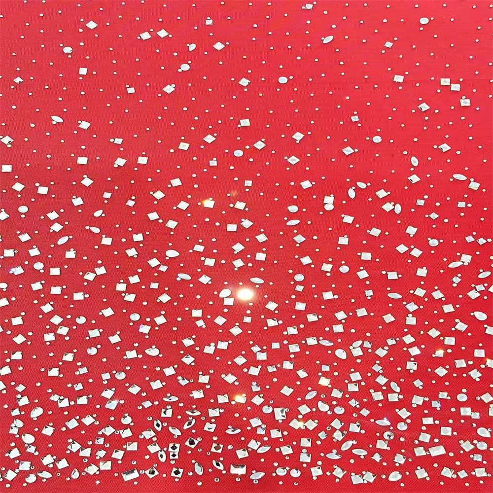 5 Yards Crystal Rhinestone Lace Fabric — Luxury Wedding Gown and Evening Dress Material