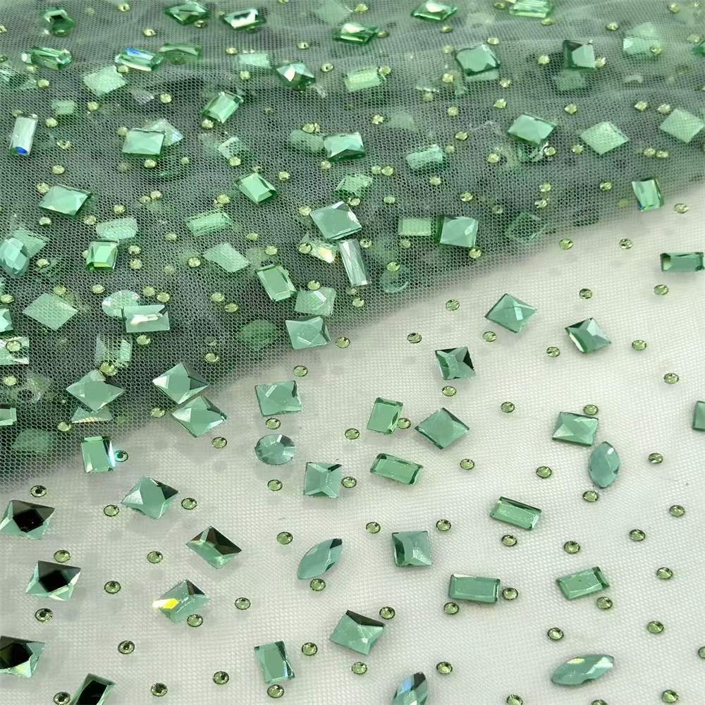Rhinestone Tulle Fabric - 5 Yards - Embellished with Rhinestones | MOD HN098