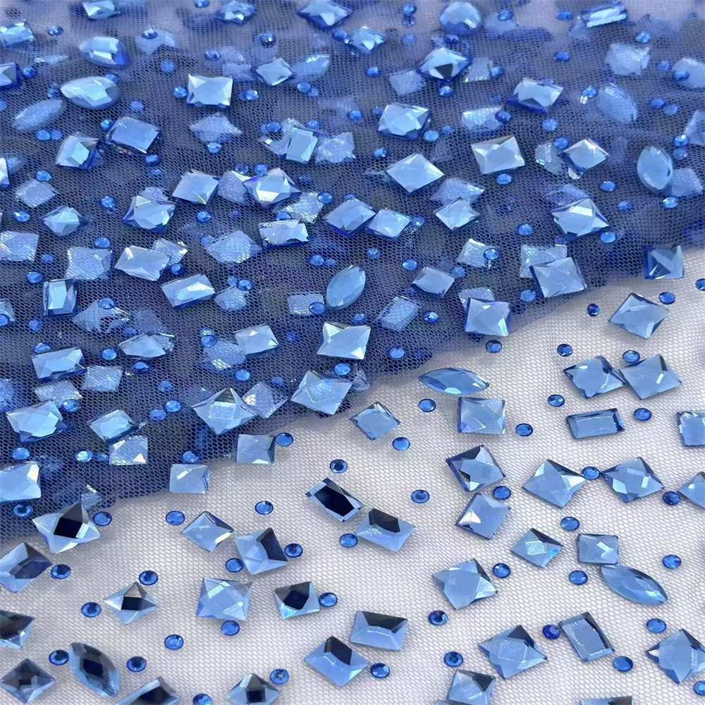 Rhinestone Tulle Fabric - 5 Yards - Embellished with Rhinestones | STN LIL1098