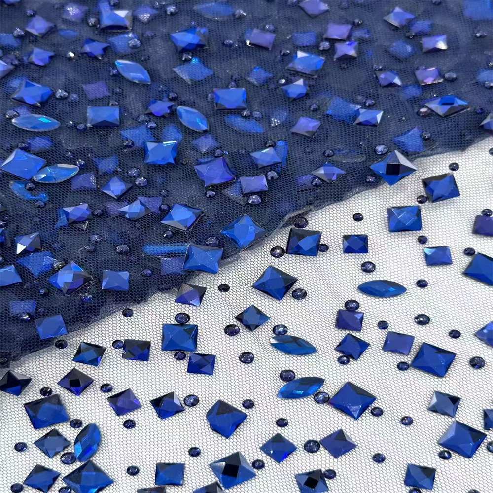 Rhinestone Tulle Fabric - 5 Yards - Embellished with Rhinestones | MOD HN098