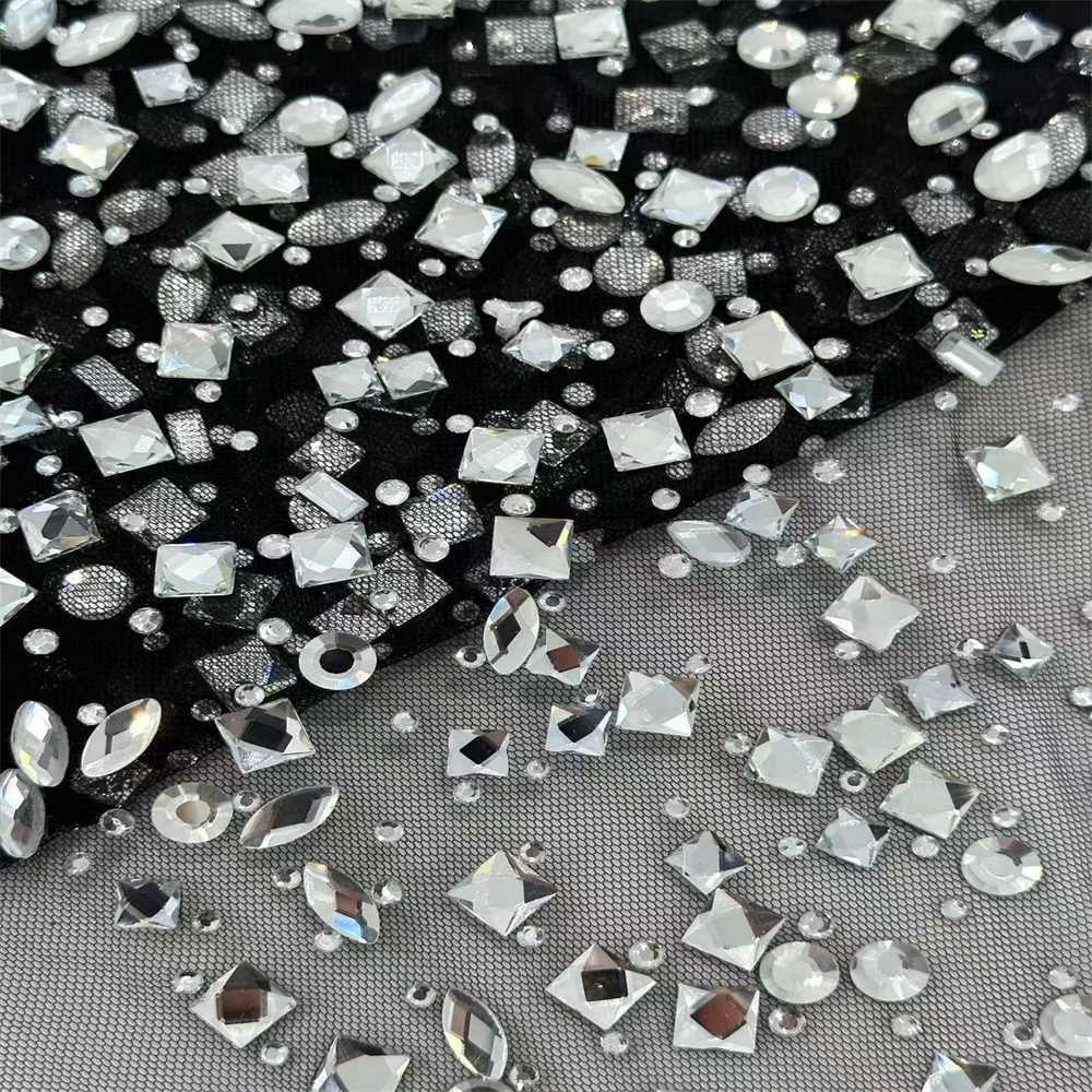 Rhinestone Tulle Fabric - 5 Yards - Embellished with Rhinestones | STN LIL1098