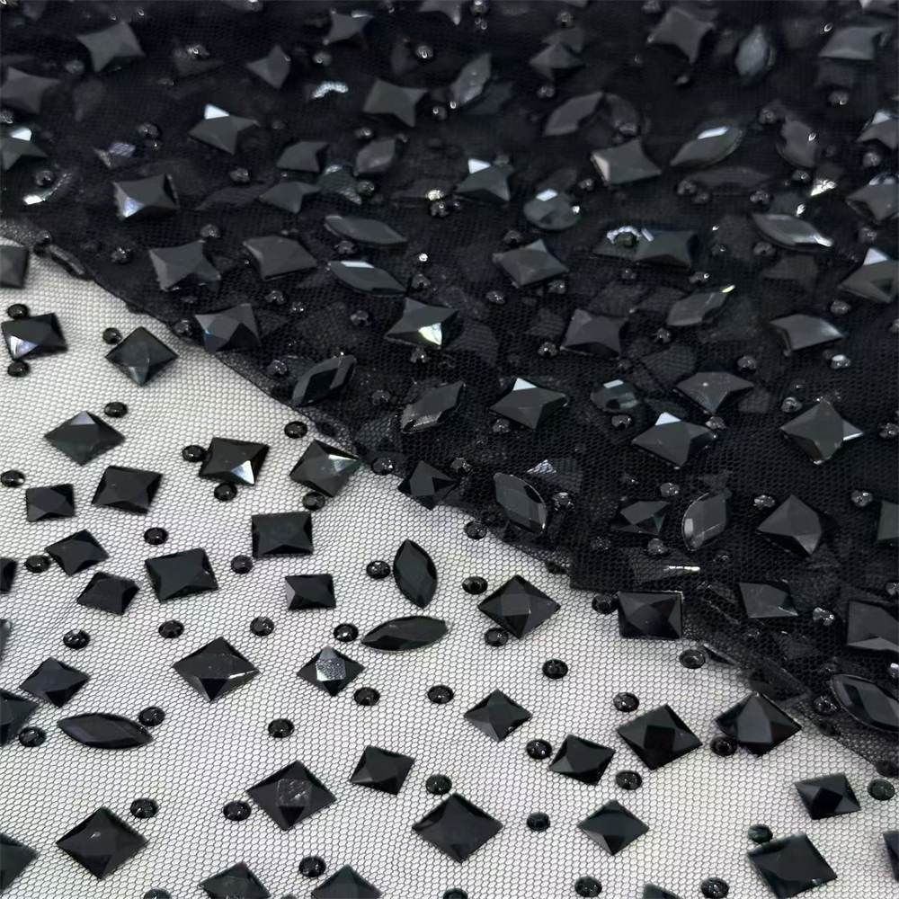 Rhinestone Tulle Fabric - 5 Yards - Embellished with Rhinestones | MOD HN098