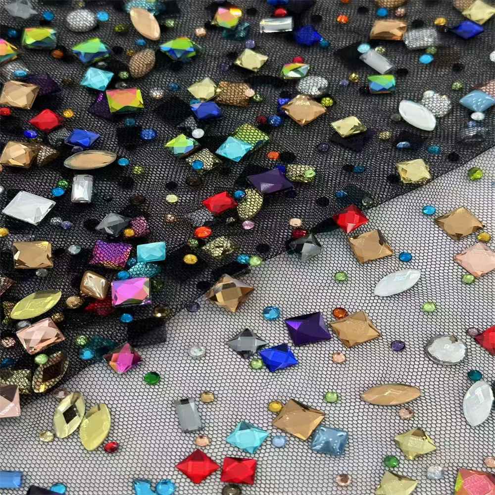 Rhinestone Tulle Fabric - 5 Yards - Embellished with Rhinestones | STN LIL1098