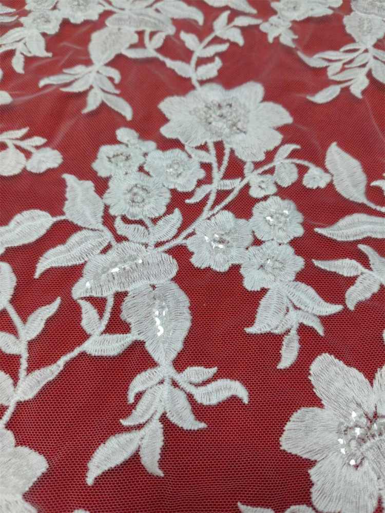 1 Yard Sequin Embroidered Bridal Lace Fabric – Luxury Wedding Gown and Bridal Dress Material