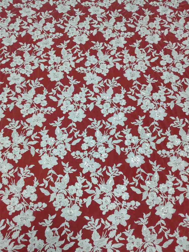 1 Yard Sequin Embroidered Bridal Lace Fabric – Luxury Wedding Gown and Bridal Dress Material