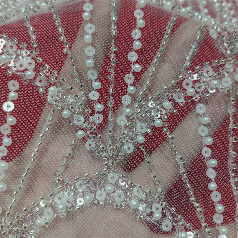 1 Yard Pearl Beaded Bridal Lace Fabric – Luxury Wedding Gown and Bridal Dress Material | Love in Lace