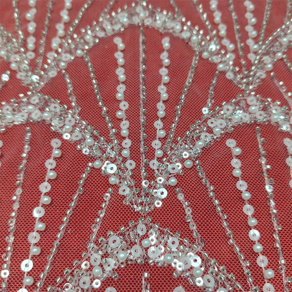 1 Yard Pearl Beaded Bridal Lace Fabric – Luxury Wedding Gown and Bridal Dress Material | Love in Lace