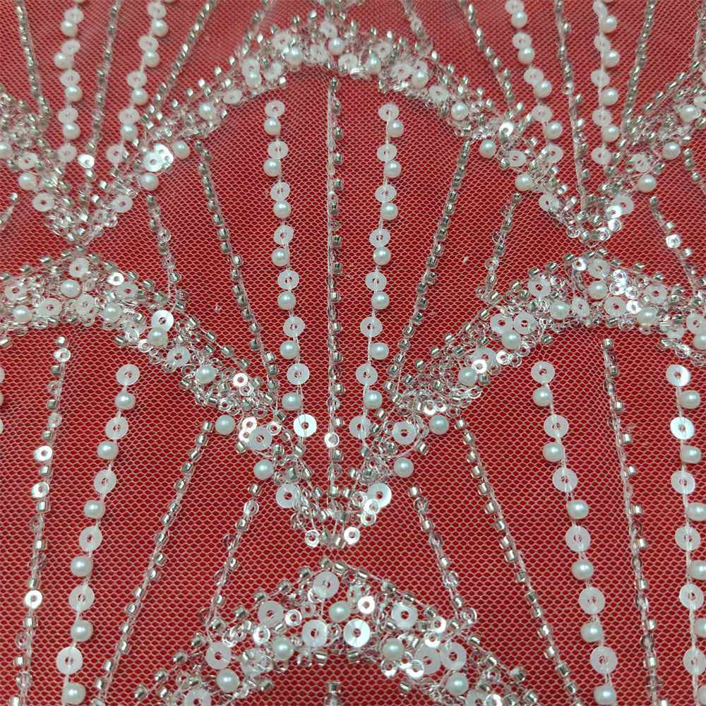 1 Yard Pearl Beaded Bridal Lace Fabric – Luxury Wedding Gown and Bridal Dress Material | Love in Lace