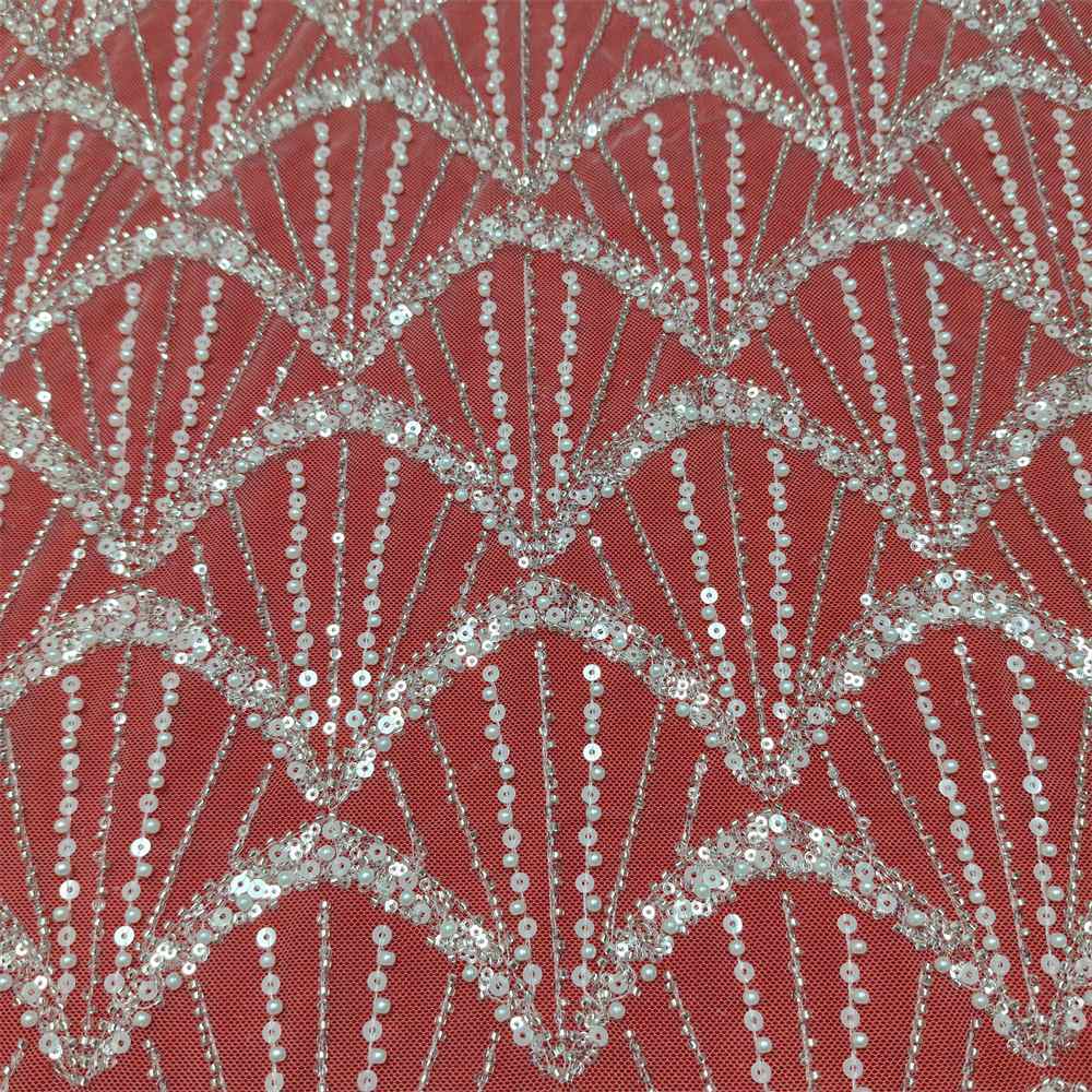 1 Yard Pearl Beaded Bridal Lace Fabric – Luxury Wedding Gown and Bridal Dress Material | Love in Lace