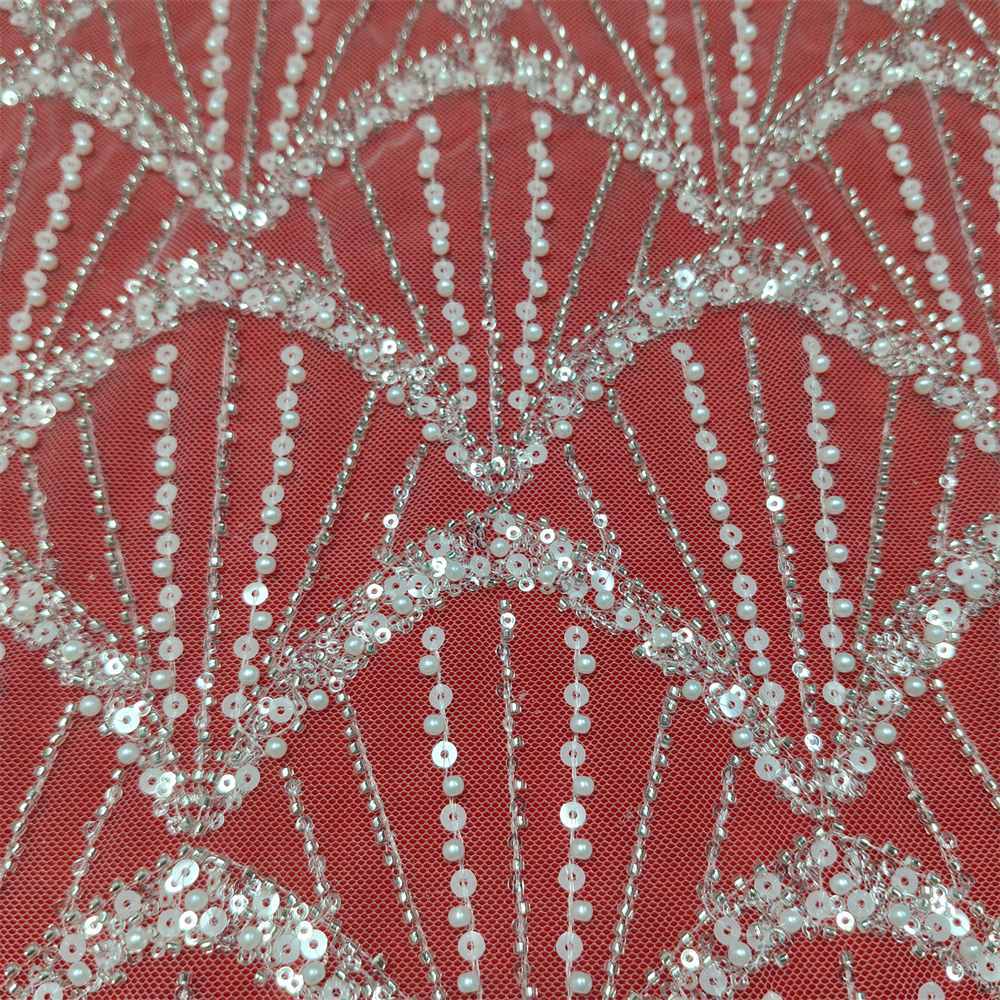 1 Yard Pearl Beaded Bridal Lace Fabric – Luxury Wedding Gown and Bridal Dress Material | Love in Lace