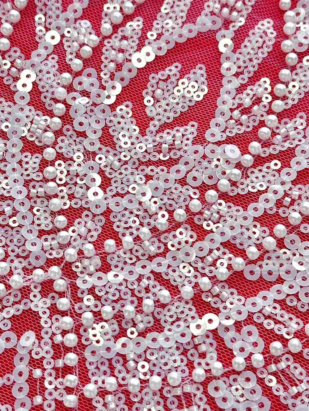 Pearl Beaded Lace Fabric HN275