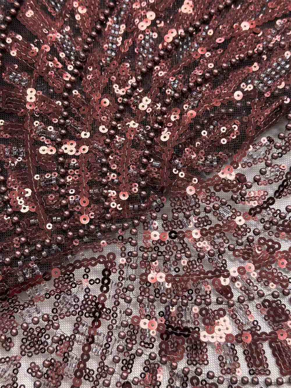 Pearl Beaded Lace Fabric HN275