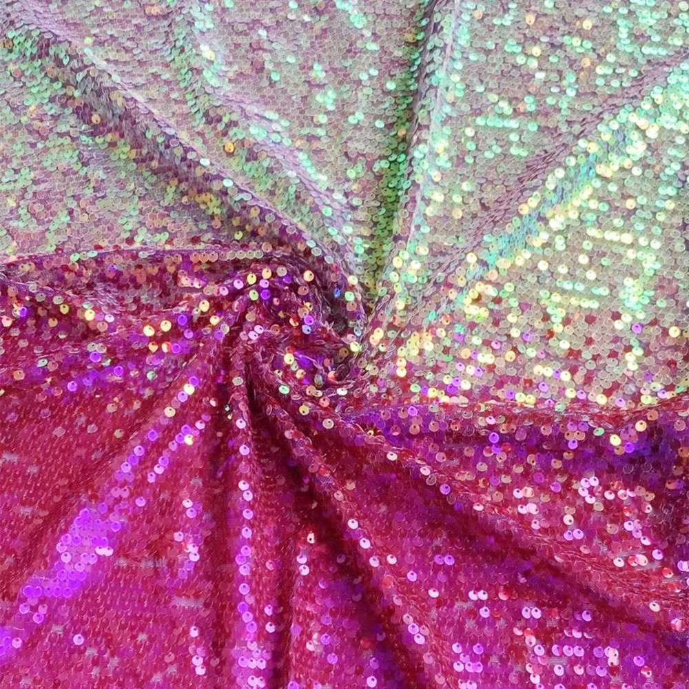 5 Yards Ombré Sequin Fabric - Gradient Sequin Fabric - Colorful Sequin Tulle Lace Fabric | GTIN ZT065