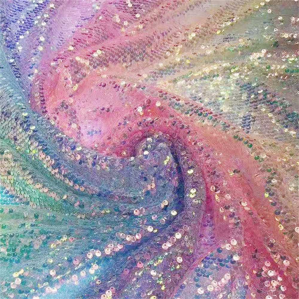5 Yards Colorful Gradient Ombré Sequin Lace Fabric – Luxury Evening Dress and Party Gown Material | Love in Lace