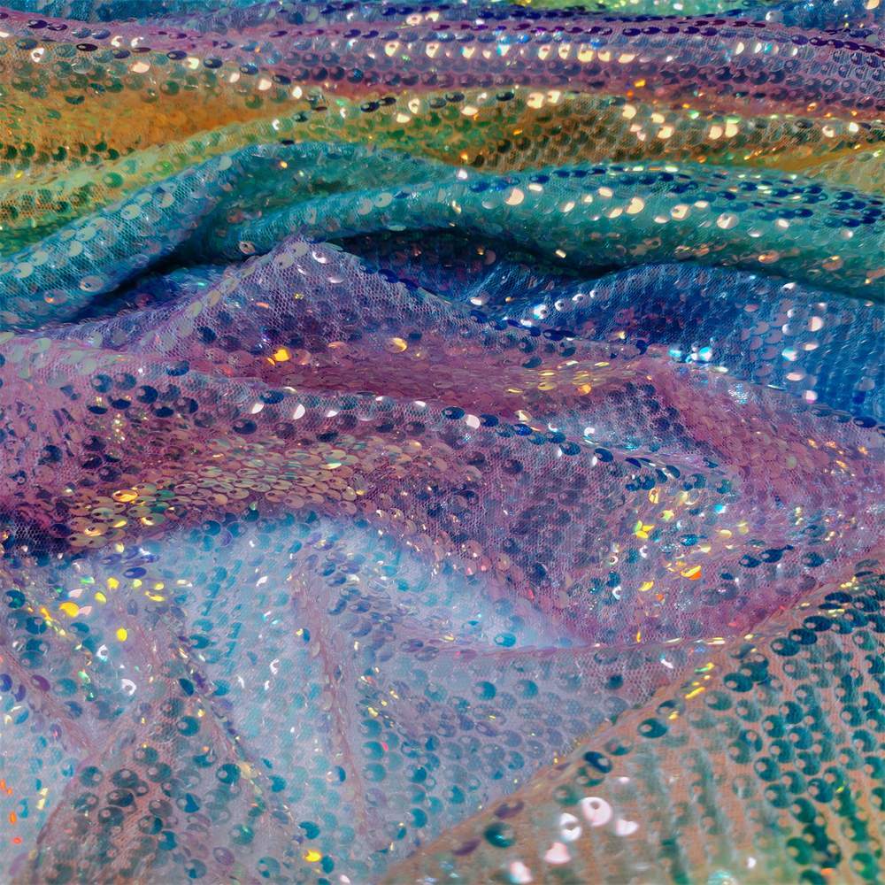 5 Yards Colorful Gradient Ombré Sequin Lace Fabric – Luxury Evening Dress and Party Gown Material | Love in Lace