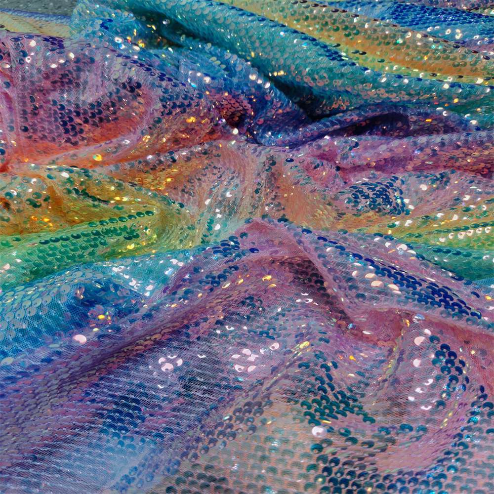 5 Yards Colorful Gradient Ombré Sequin Lace Fabric – Luxury Evening Dress and Party Gown Material | Love in Lace