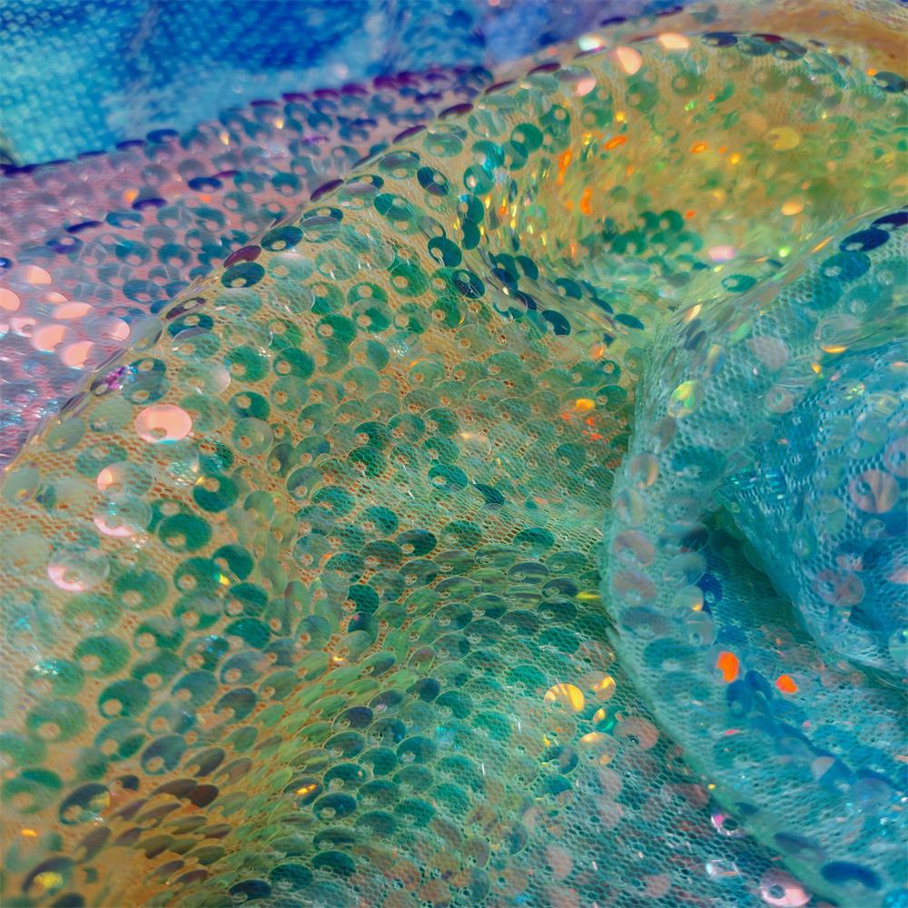 5 Yards Colorful Gradient Ombré Sequin Lace Fabric – Luxury Evening Dress and Party Gown Material | Love in Lace