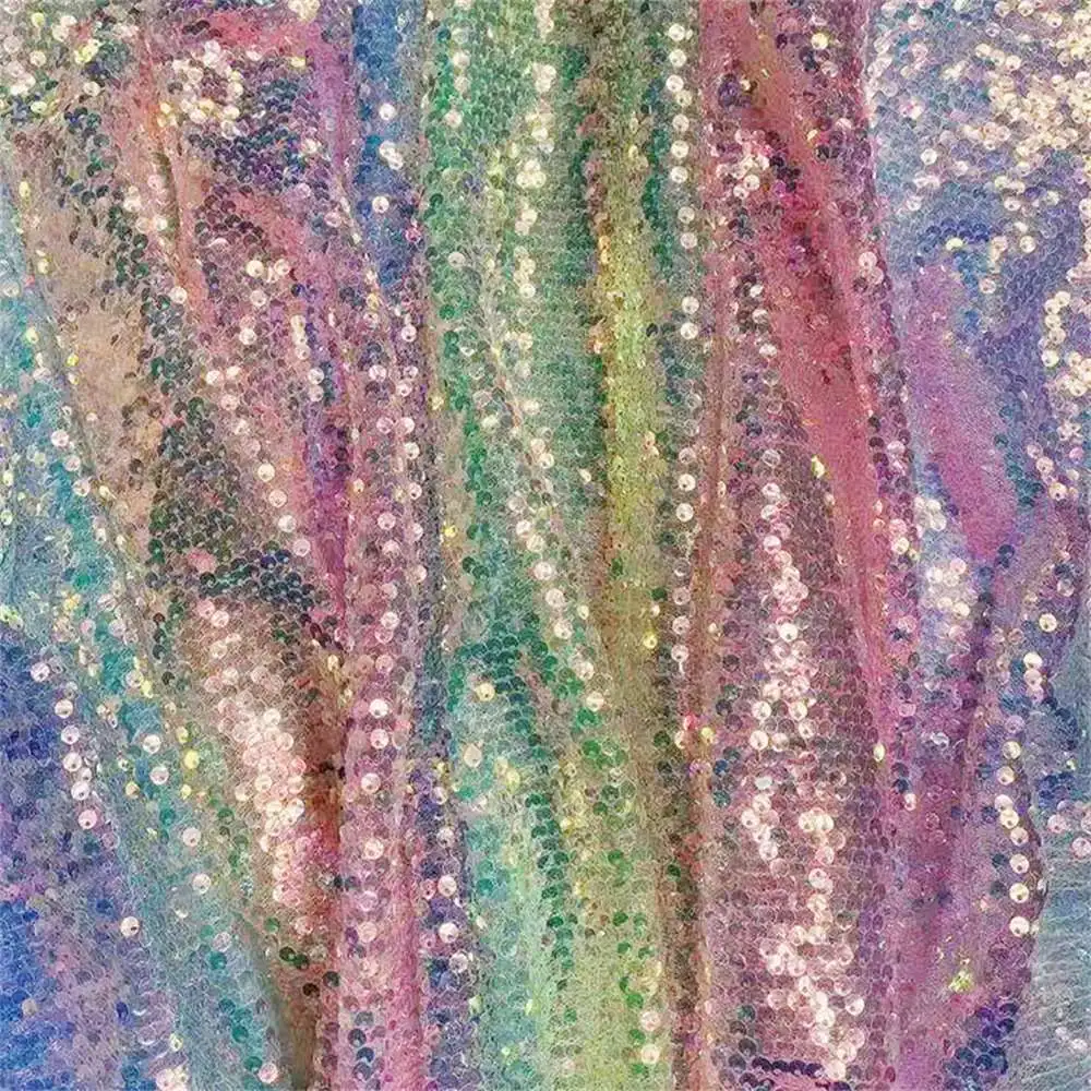 Sequin Gradient Ombré Gradient Colorful Sequin Fabric - 5 Yards | Ref. ZT063,Lace Fabrics