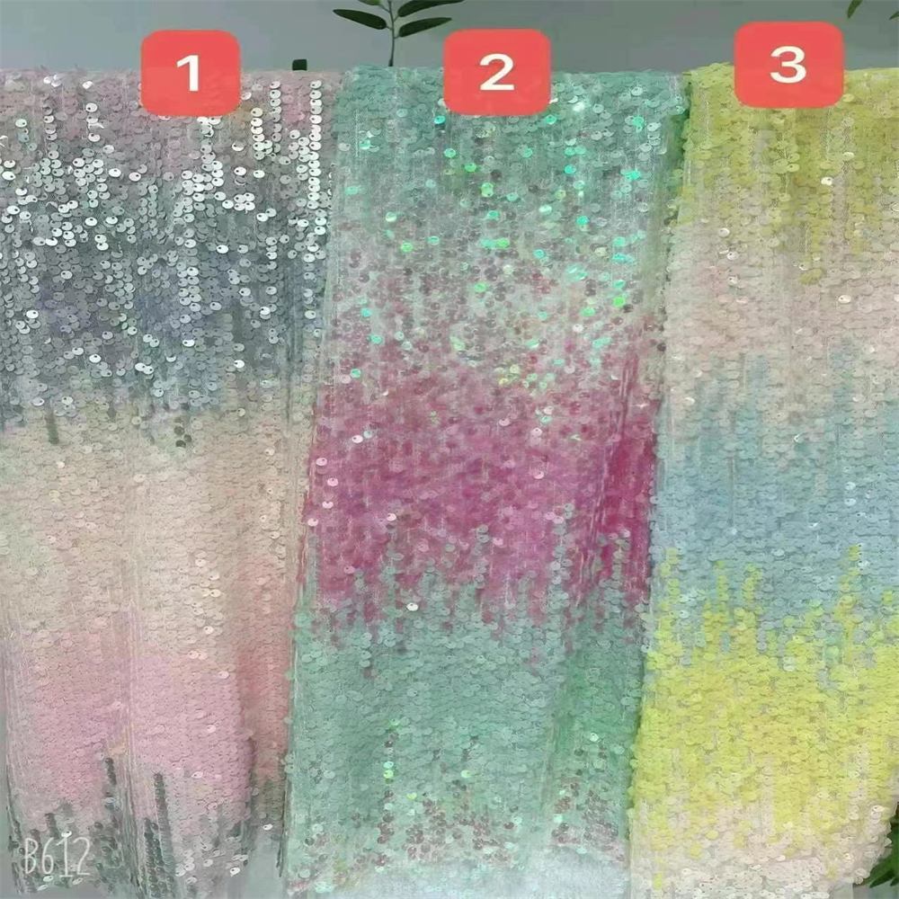 5 Yards Colorful Gradient Ombré Sequin Lace Fabric – Luxury Evening Dress and Party Gown Material | Love in Lace