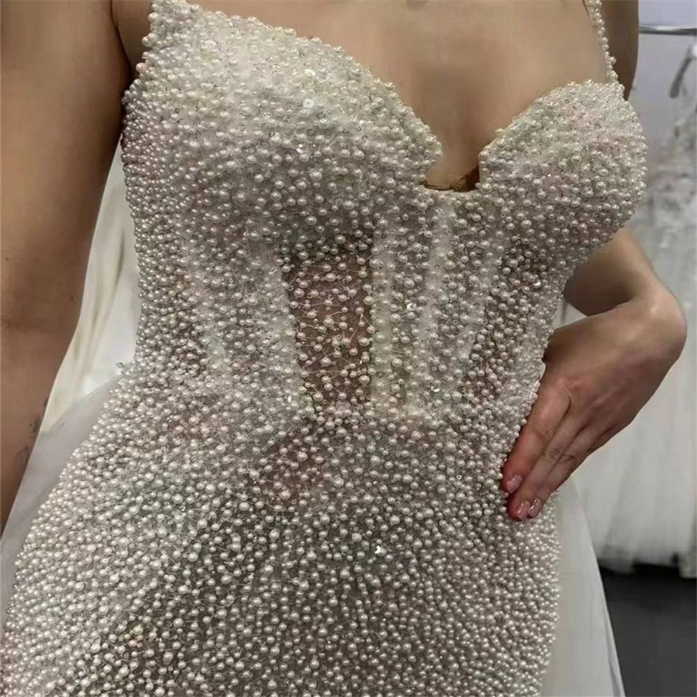 5 Yards Pearl Beaded Bridal Lace Fabric – Luxury Wedding Gown and Bridal Dress Material | Love in Lace