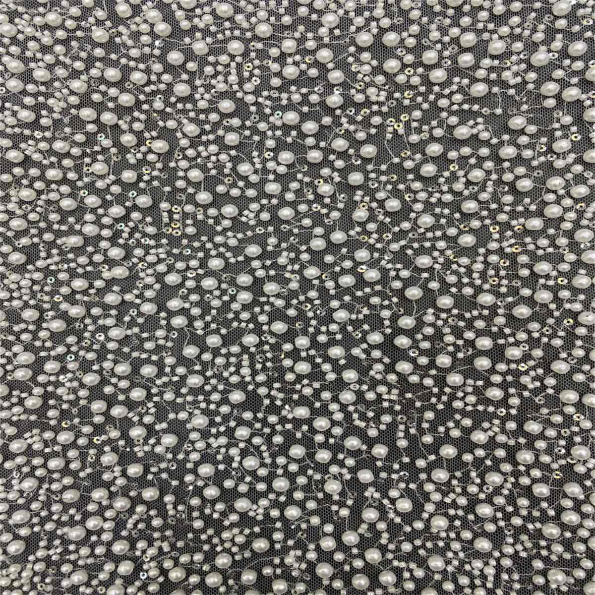 5 Yards Pearl Beaded Bridal Lace Fabric – Luxury Wedding Gown and Bridal Dress Material | Love in Lace