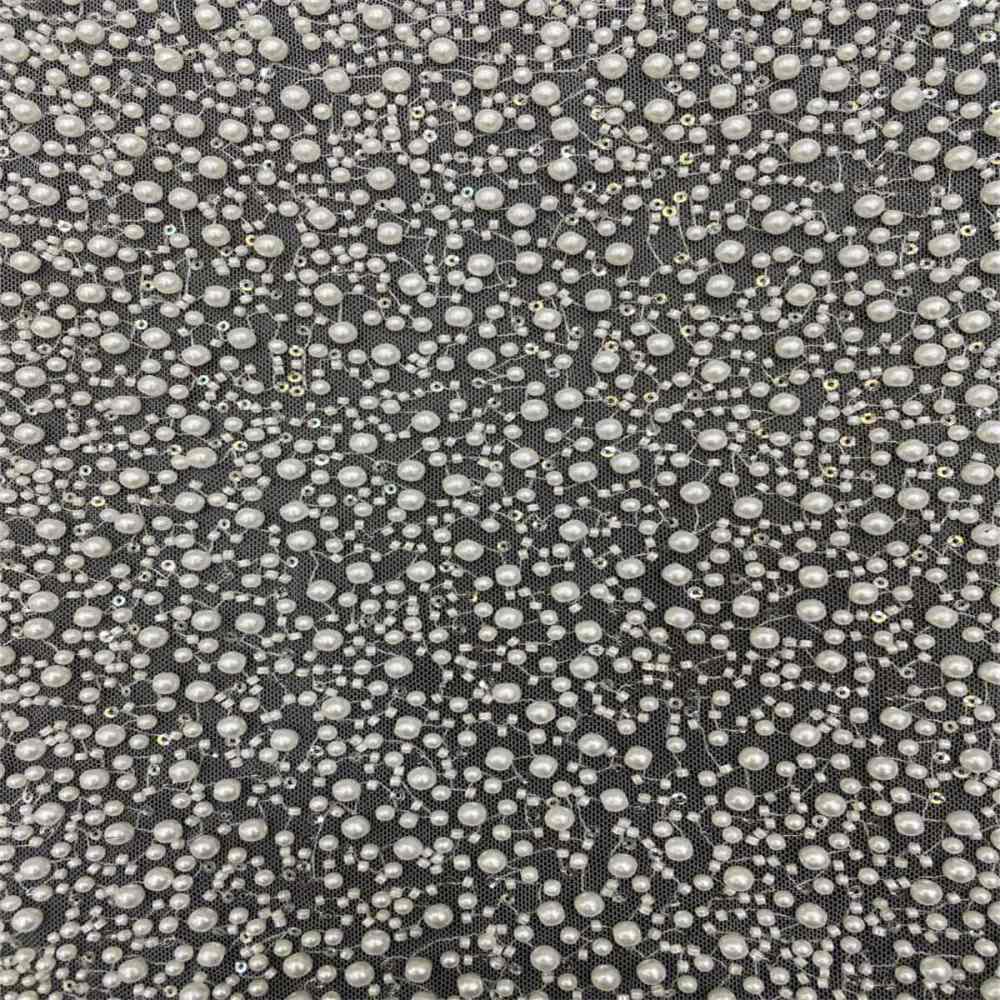 5 Yards Pearl Beaded Bridal Lace Fabric – Luxury Wedding Gown and Bridal Dress Material | Love in Lace