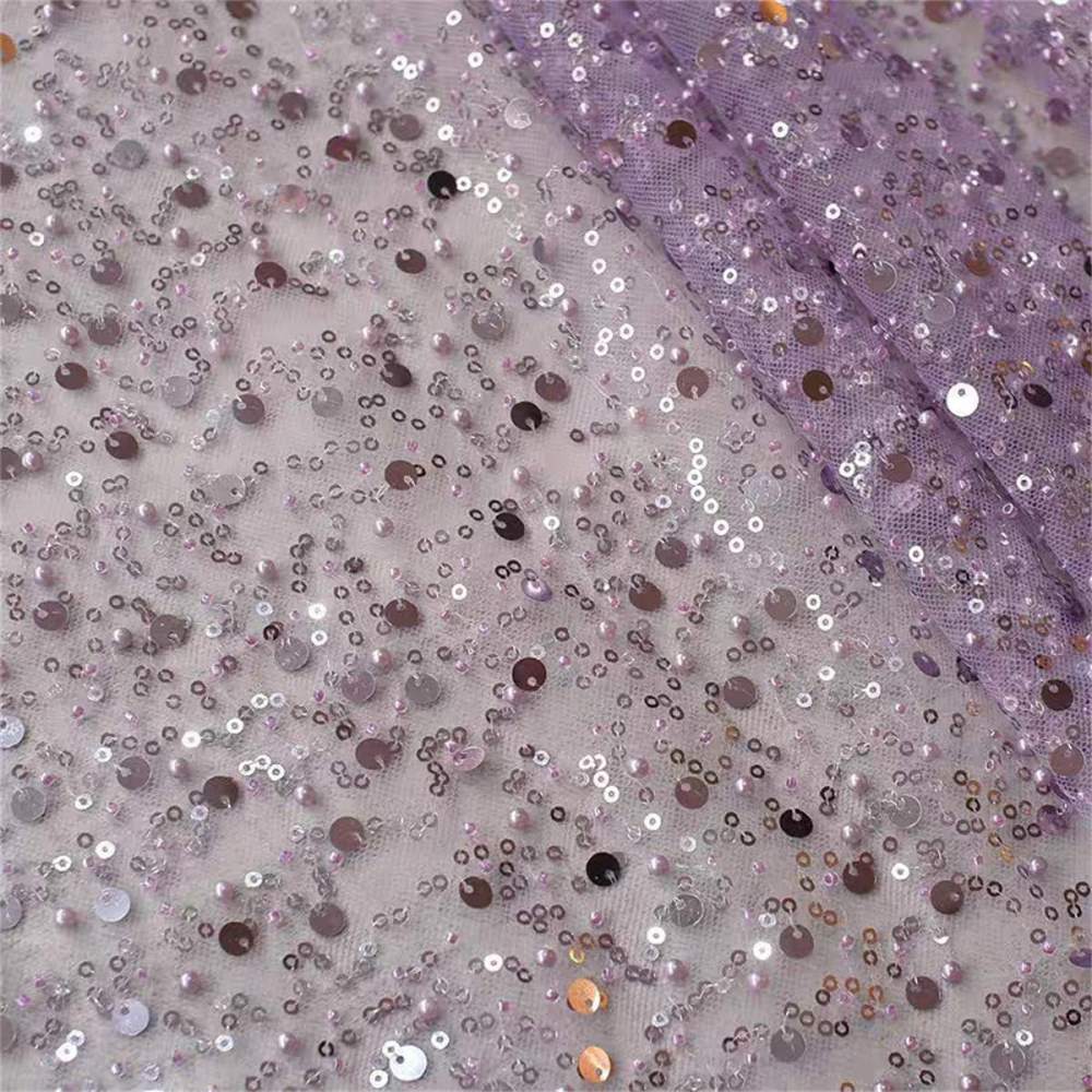 5 Yards Pearl Beaded Lace Fabric – Luxury Wedding Gown and Evening Dress Material | Love in Lace | NO. JW002