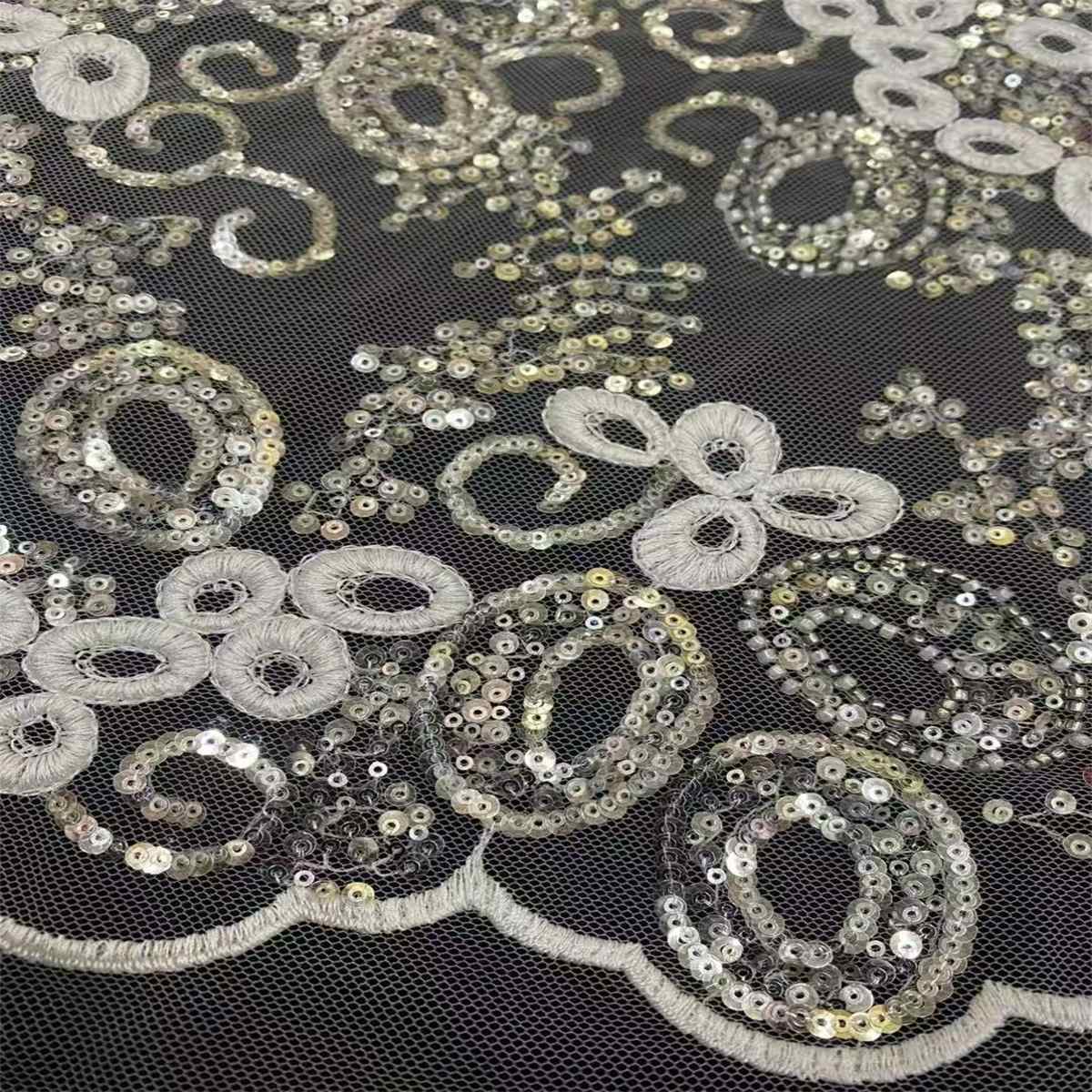 5 Yards Beaded Embroidered Lace Fabric – Luxury Wedding, Bridal, Party Gown and Evening Dress Material | Love in Lace | NO. JLT210