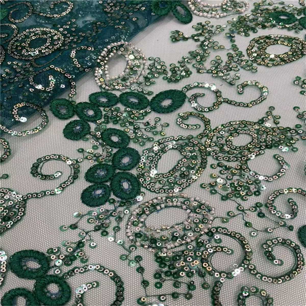5 Yards Beaded Embroidered Lace Fabric – Luxury Wedding, Bridal, Party Gown and Evening Dress Material | Love in Lace | NO. JLT210