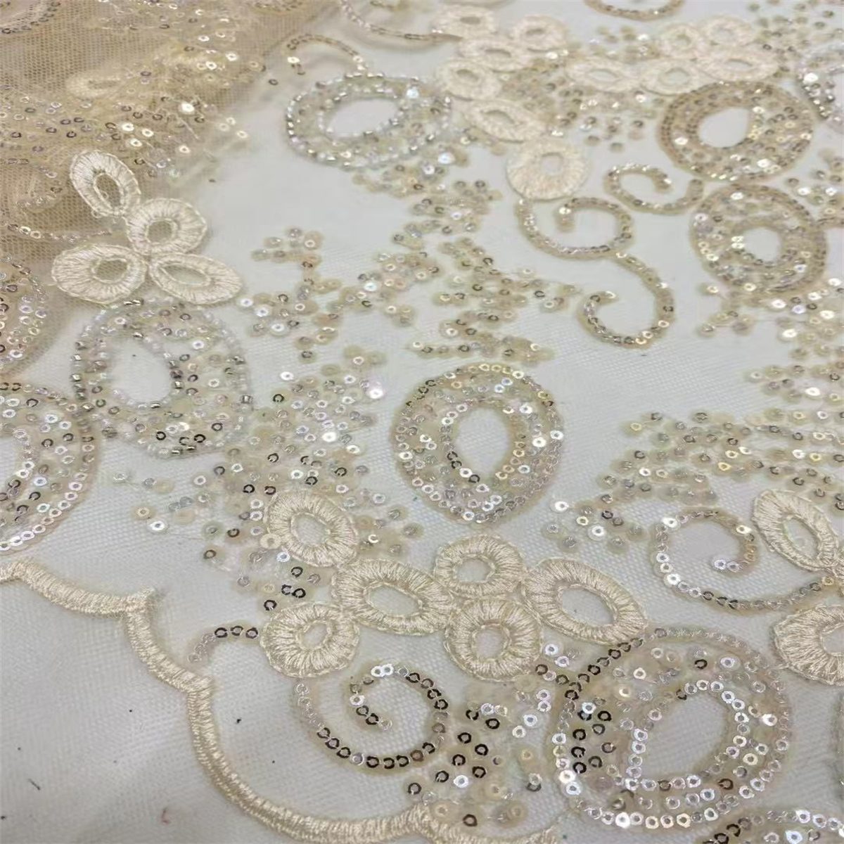 5 Yards Beaded Embroidered Lace Fabric – Luxury Wedding, Bridal, Party Gown and Evening Dress Material | Love in Lace | NO. JLT210