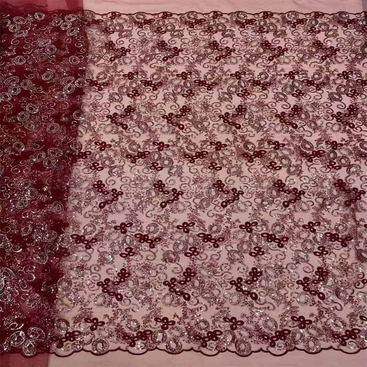 5 Yards Beaded Embroidered Lace Fabric – Luxury Wedding, Bridal, Party Gown and Evening Dress Material | Love in Lace | NO. JLT210