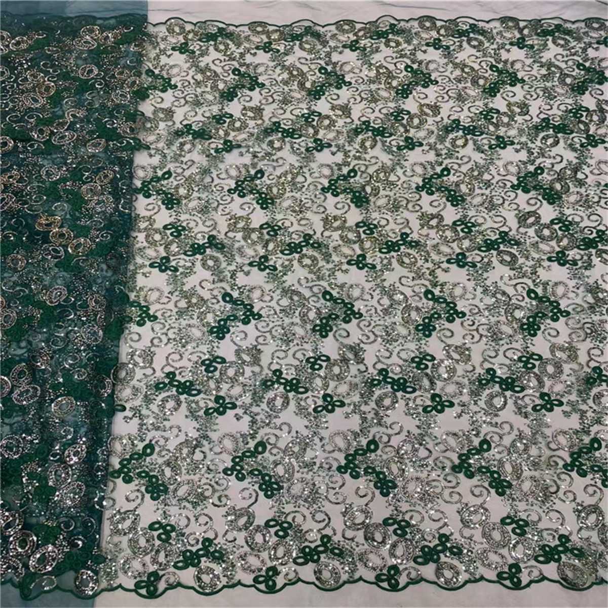 5 Yards Beaded Embroidered Lace Fabric – Luxury Wedding, Bridal, Party Gown and Evening Dress Material | Love in Lace | NO. JLT210
