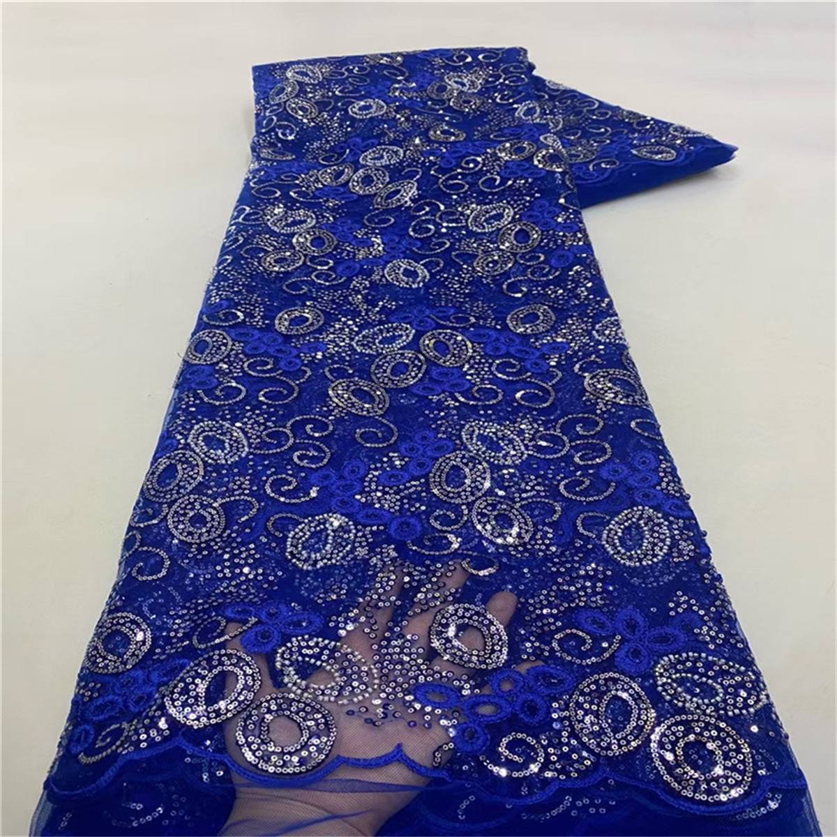 5 Yards Beaded Embroidered Lace Fabric – Luxury Wedding, Bridal, Party Gown and Evening Dress Material | Love in Lace | NO. JLT210
