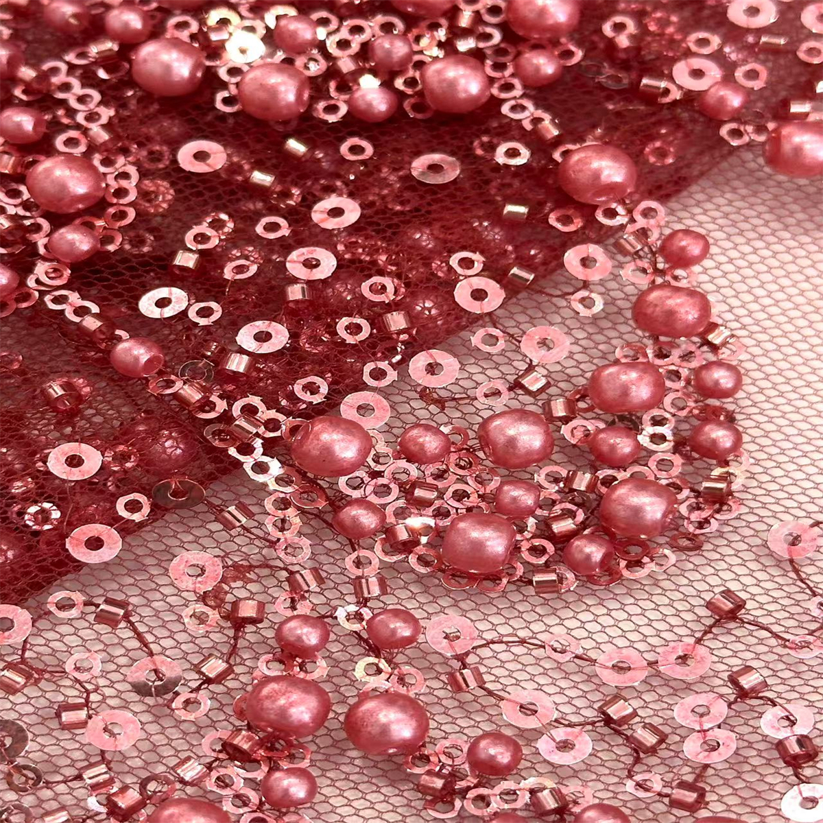 5 Yards Pearl Beaded Lace Fabric – Luxury Wedding, Bridal, Party Gown and Evening Dress Material | Love in Lace | NO. ZT150
