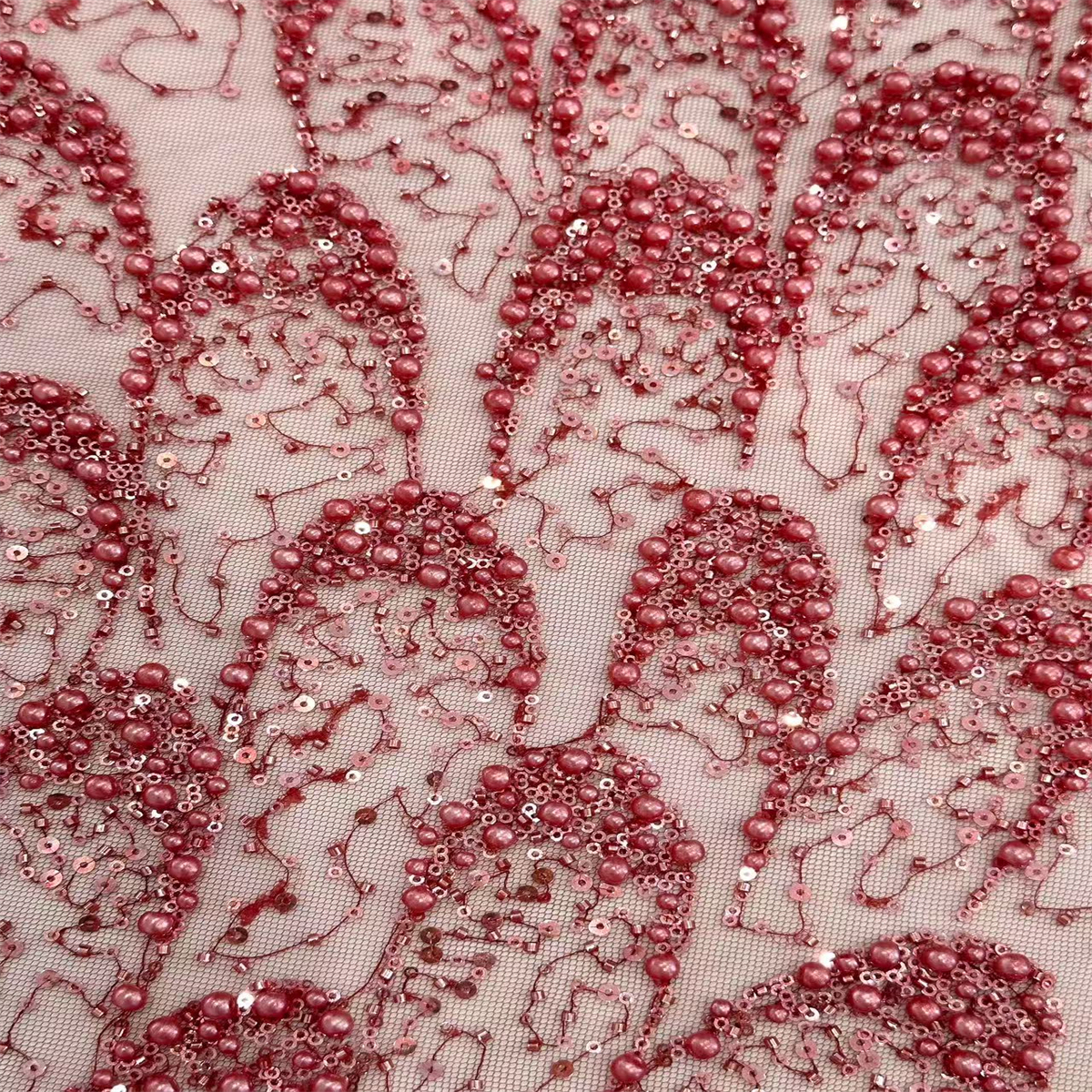 5 Yards Pearl Beaded Lace Fabric – Luxury Wedding, Bridal, Party Gown and Evening Dress Material | Love in Lace | NO. ZT150